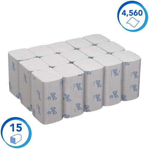Handdoek Scott Control i-vouw 1-laags 200x210mm 15x304 vel wit 6689-3