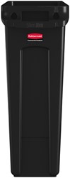 Afvalbak Rubbermaid Slim Jim Vented met luchtsleuven 87 liter zwart