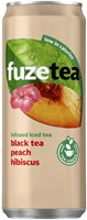 Fuze Tea frisdrank, niet-bruisend, sleek blik van 33 cl, pak van 24 stuks, perzik hibiscus
