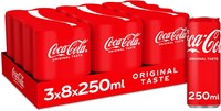 Coca-Cola frisdrank, sleek blik van 25 cl, pak van 24 stuks