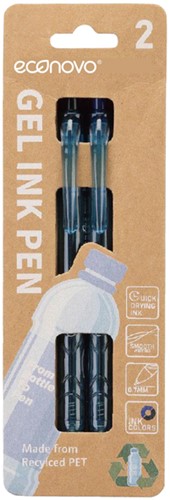 Gelschrijver Econovo 0.7mm blauw en zwart blister à 2 stuks