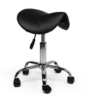 Zadelkruk Office laag harde wielen zw