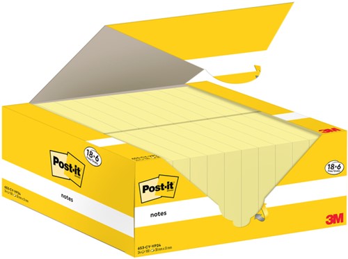 Memoblok 3M Post-it 653-CY 38x51mm geel voordeelpak-2