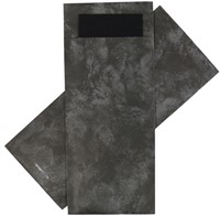 Bestekzakje IEZZY 190x85mm antraciet gemarmerd met zwart servet 500st