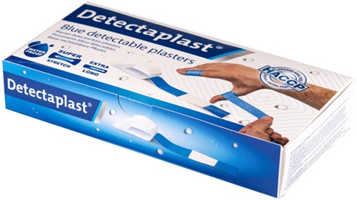 Waterafstotende blauwe pleister Detectaplast 180x20mm 100 stuks-2