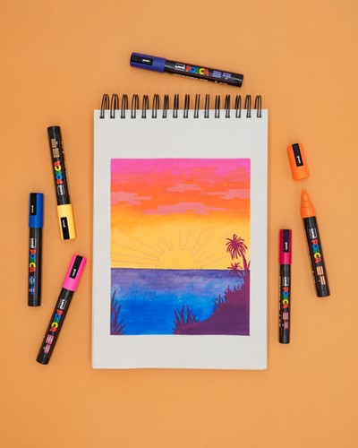 Paintmarker Uni POSCA PC8K breed schuin fluor roze-3