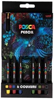Kleurpotloden Posca assorti set à 6 stuks