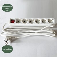 Stekkerdoos BRASQ  6 voudig 1.4 meter wit-2