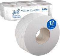 Toiletpapier Scott Essential jumbo 2-laags 200m wit 8614