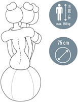 Actieve zitbal Leitz Ergo 75cm anti-rol donkergrijs-13