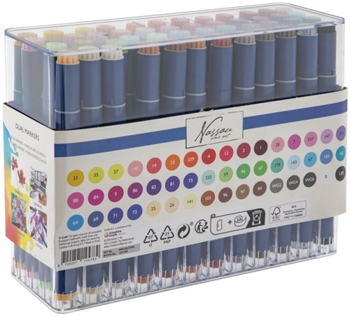 Alcoholmarkers Nassau Arts duopunt set à 48 kleuren-2