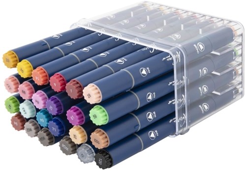 Alcoholmarkers Nassau Arts duopunt set à 24 kleuren-3