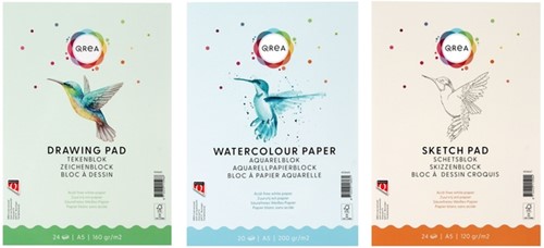 Tekenblok Qrea A5 24 vel 160gr gelijmd-3
