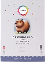 Tekenblok Qrea A4 50 vel 90gr gelijmd
