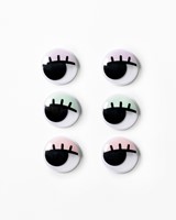 Wiebelogen Folia met wimpers 30mm set à 6 stuks assorti-3