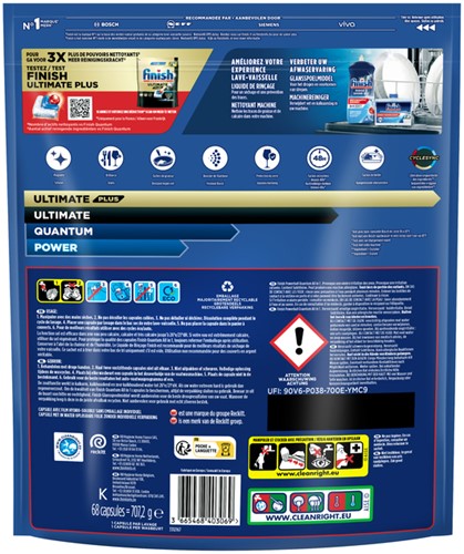 Vaatwastabletten Finish Quantum Regular 68 stuks-2