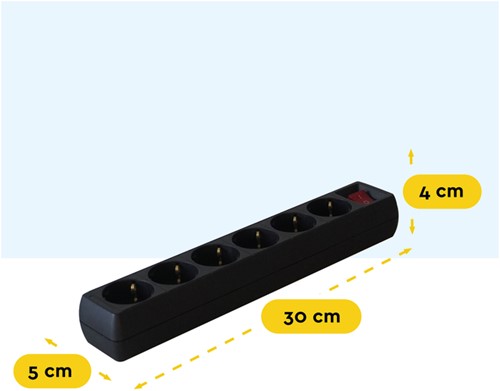 Stekkerdoos BRASQ 6 voudig 5 meter zwart-2
