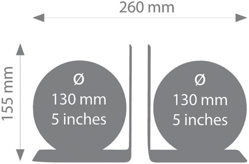 Boekensteun Troika met magnetische globes 13cm set à 2 stuks zwart-2