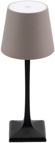 Tafellamp Securit Milano LED oplaadbaar dimbaar taupe-zwart