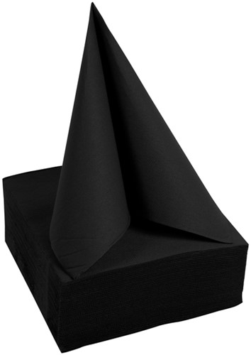 Servet Pronappe 1/4 vouw 2-laags 380x380mm 40 vel zwart-2