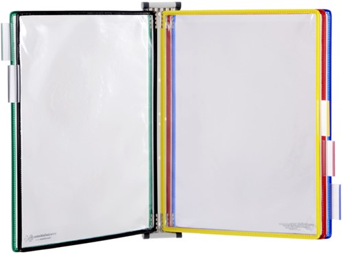Zichtpanelensysteem wand Tarifold metaal A4 met 5-tassen assorti