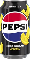 Pepsi Zero Sugar Lemon frisdrank, blik van 33 cl, pak van 24 stuks