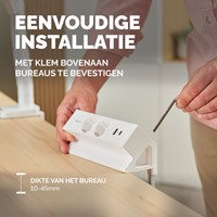 Stekkerdoos Fellowes Power Desk F 2 voudig incl USB A en C 2 meter wit-4