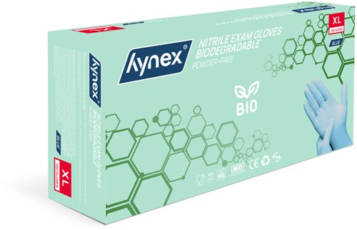 Handschoen Hynex nitril Bio XL blauw 3.5gr 100 stuks-2