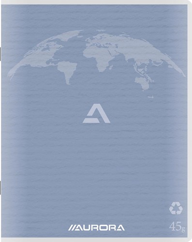 Aurora Writing 45 kladschrift uit gerycleerd papier, 96 bladzijden, geruit 5 mm, lichtblauw
