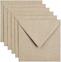 Envelop Papicolor 140x140mm kraft grijs pak à 6 stuks