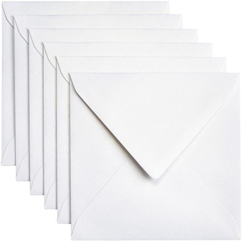 Envelop Papicolor 140x140mm metallic parelwit pak à 6 stuks