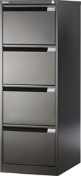 Bisley hangmappenkast, ft 132,1 x 47 x 62,2 cm (h x b x d), 4 laden, zwart