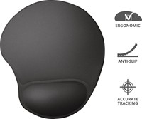 Trust BigFoot muismat met gel polssteun, zwart-2