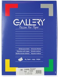 Gallery witte etiketten ft 70 x 25 mm (b x h), rechte hoeken, doos van 3.300 etiketten