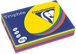 Clairefontaine Trophée intens A4, 80 g, 5 x 100 vel, geassorteerde kleuren