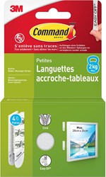 Command fotolijststrip, small, draagvermogen 1,8 kg, wit, blister van 8 stuks