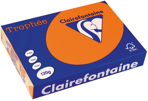 Clairefontaine Trophée Intens, gekleurd papier, A4, 120 g, 250 vel, feloranje