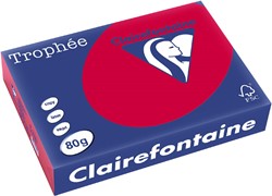 Clairefontaine Trophée Intens, gekleurd papier, A4, 80 g, 500 vel, kersenrood