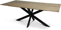 Tafel rechthoek mango houten blad met spinpoot-3