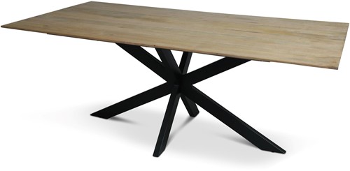 Tafel rechthoek mango houten blad met spinpoot-3