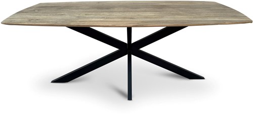 Tafel curved mango houten blad met spinpoot-2