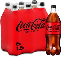 Coca-Cola Zero frisdrank, fles van 1,5 l, pak van 6 stuks