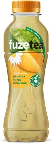 Fuze Tea frisdrank, niet-bruisend, fles van 40 cl, pak van 12 stuks, mango kamille