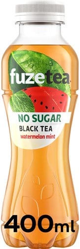 Fuze Tea frisdrank, niet-bruisend, zonder suiker, fles van 40 cl, pak van 6 stuks, watermeloen munt