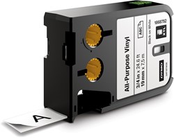 Dymo XTL tape ft 19 mm, zwart op wit, vinyl