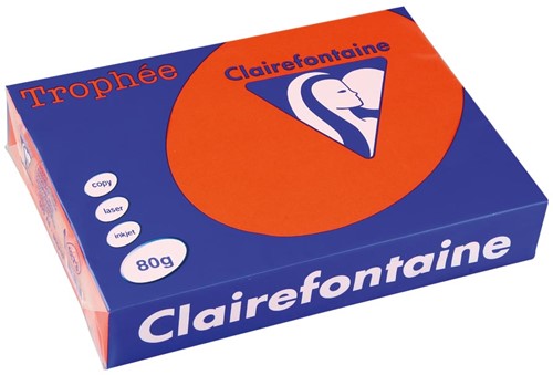 Clairefontaine Trophée Intens, gekleurd papier, A4, 80 g, 500 vel, kardinaal rood