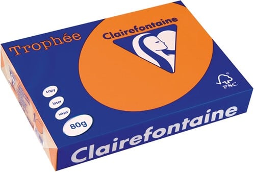 Clairefontaine Trophée gekleurd papier, A4, 80 g, 500 vel, oranje