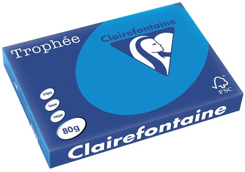 Clairefontaine Trophée Intens, gekleurd papier, A3, 80 g, 500 vel, turkoois