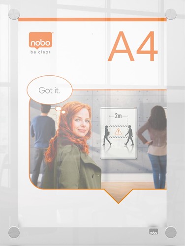 Nobo Premium Plus acryl informatiebord, wandgemonteerd, ft A4-2