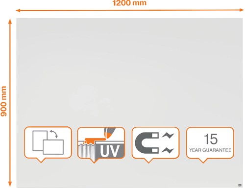 Nobo Infinity randloos whiteboard, staal, magnetisch, 120 x 90 cm